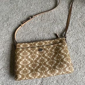Tan Coach Crossbody Signature C